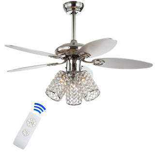 Kris 42" Crystal LED Ceiling Fan With Remote - JONATHAN Y