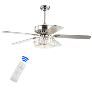 Mandy 52" Crystal Prism Drum LED Ceiling Fan With Remote - JONATHAN Y