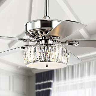 Mandy 52" Crystal Prism Drum LED Ceiling Fan With Remote - JONATHAN Y
