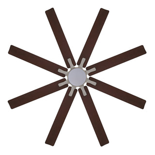 Octo 66" Contemporary Industrial Iron/Plastic Mobile-App/Remote-Controlled 6-Speed Ceiling Fan with Integrated LED Light