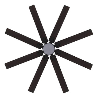 Octo 66" Contemporary Industrial Iron/Plastic Mobile-App/Remote-Controlled 6-Speed Ceiling Fan with Integrated LED Light