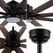 Octo 66" Contemporary Industrial Iron/Plastic Mobile-App/Remote-Controlled 6-Speed Ceiling Fan with Integrated LED Light