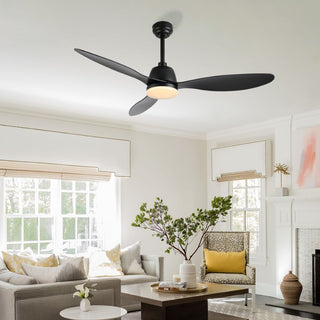 Audie 52" Classic Industrial Iron/Plastic Mobile-App/Remote-Controlled 6-Speed Propeller Integrated LED Ceiling Fan - JONATHAN Y