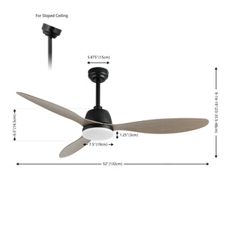 Audie 52" Classic Industrial Iron/Plastic Mobile-App/Remote-Controlled 6-Speed Propeller Integrated LED Ceiling Fan - JONATHAN Y