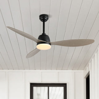 Audie 52" Classic Industrial Iron/Plastic Mobile-App/Remote-Controlled 6-Speed Propeller Integrated LED Ceiling Fan - JONATHAN Y