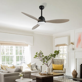 Audie 52" Classic Industrial Iron/Plastic Mobile-App/Remote-Controlled 6-Speed Propeller Integrated LED Ceiling Fan - JONATHAN Y