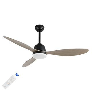 Audie 52" Classic Industrial Iron/Plastic Mobile-App/Remote-Controlled 6-Speed Propeller Integrated LED Ceiling Fan - JONATHAN Y