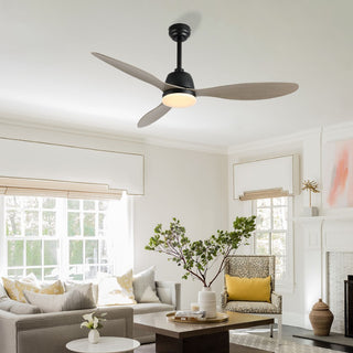Audie 52" Classic Industrial Iron/Plastic Mobile-App/Remote-Controlled 6-Speed Propeller Integrated LED Ceiling Fan - JONATHAN Y