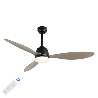 Audie 52" Classic Industrial Iron/Plastic Mobile-App/Remote-Controlled 6-Speed Propeller Integrated LED Ceiling Fan - JONATHAN Y
