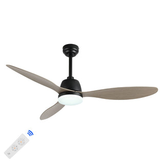 Audie 52" Classic Industrial Iron/Plastic Mobile-App/Remote-Controlled 6-Speed Propeller Integrated LED Ceiling Fan - JONATHAN Y
