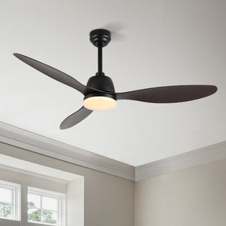 Audie 52" Classic Industrial Iron/Plastic Mobile-App/Remote-Controlled 6-Speed Propeller Integrated LED Ceiling Fan