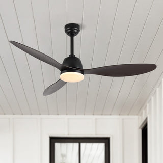 Audie 52" Classic Industrial Iron/Plastic Mobile-App/Remote-Controlled 6-Speed Propeller Integrated LED Ceiling Fan