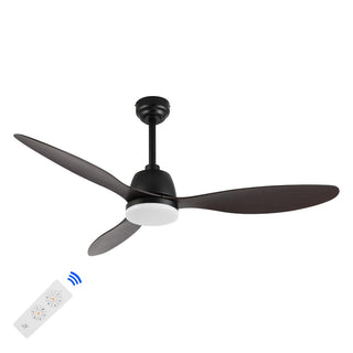 Audie 52" Classic Industrial Iron/Plastic Mobile-App/Remote-Controlled 6-Speed Propeller Integrated LED Ceiling Fan