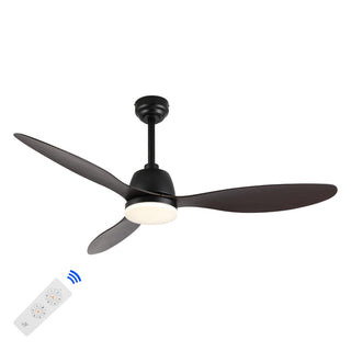 Audie 52" Classic Industrial Iron/Plastic Mobile-App/Remote-Controlled 6-Speed Propeller Integrated LED Ceiling Fan