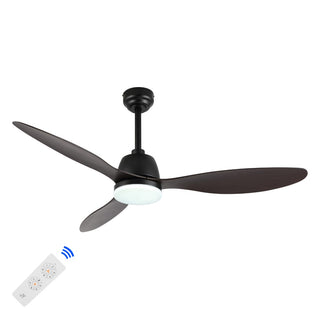 Audie 52" Classic Industrial Iron/Plastic Mobile-App/Remote-Controlled 6-Speed Propeller Integrated LED Ceiling Fan