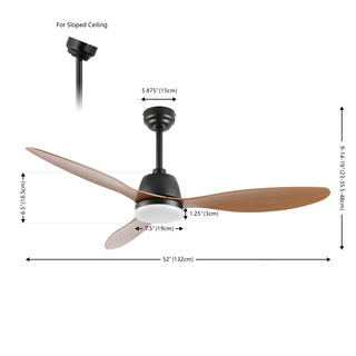 Audie 52" Classic Industrial Iron/Plastic Mobile-App/Remote-Controlled 6-Speed Propeller Integrated LED Ceiling Fan