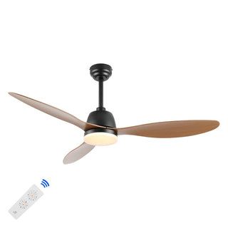 Audie 52" Classic Industrial Iron/Plastic Mobile-App/Remote-Controlled 6-Speed Propeller Integrated LED Ceiling Fan