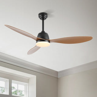Audie 52" Classic Industrial Iron/Plastic Mobile-App/Remote-Controlled 6-Speed Propeller Integrated LED Ceiling Fan