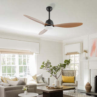 Audie 52" Classic Industrial Iron/Plastic Mobile-App/Remote-Controlled 6-Speed Propeller Integrated LED Ceiling Fan