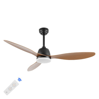 Audie 52" Classic Industrial Iron/Plastic Mobile-App/Remote-Controlled 6-Speed Propeller Integrated LED Ceiling Fan