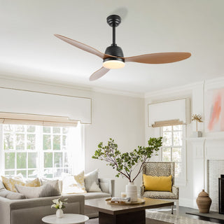 Audie 52" Classic Industrial Iron/Plastic Mobile-App/Remote-Controlled 6-Speed Propeller Integrated LED Ceiling Fan