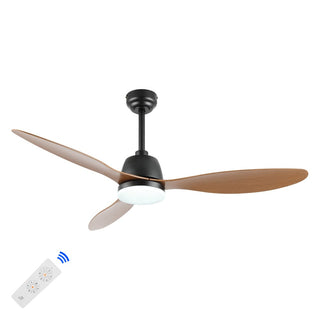 Audie 52" Classic Industrial Iron/Plastic Mobile-App/Remote-Controlled 6-Speed Propeller Integrated LED Ceiling Fan