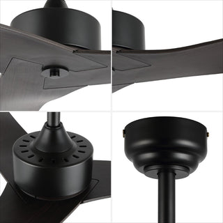 Aldrin 50" Modern Minimalist Iron/Plastic Mobile-App/Remote-Controlled 6-Speed Razor Ceiling Fan - JONATHAN Y