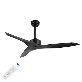 Aldrin 50" Modern Minimalist Iron/Plastic Mobile-App/Remote-Controlled 6-Speed Razor Ceiling Fan - JONATHAN Y