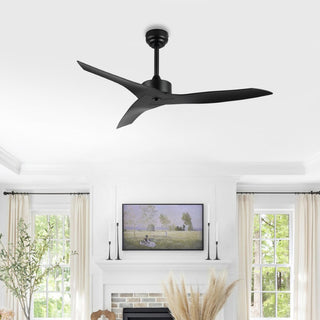 Aldrin 50" Modern Minimalist Iron/Plastic Mobile-App/Remote-Controlled 6-Speed Razor Ceiling Fan - JONATHAN Y
