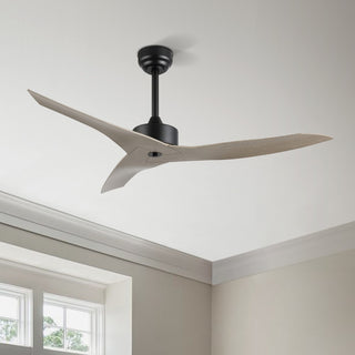 Aldrin 50" Modern Minimalist Iron/Plastic Mobile-App/Remote-Controlled 6-Speed Razor Ceiling Fan - JONATHAN Y