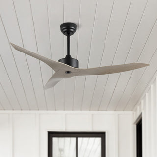 Aldrin 50" Modern Minimalist Iron/Plastic Mobile-App/Remote-Controlled 6-Speed Razor Ceiling Fan - JONATHAN Y