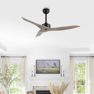 Aldrin 50" Modern Minimalist Iron/Plastic Mobile-App/Remote-Controlled 6-Speed Razor Ceiling Fan - JONATHAN Y