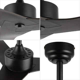Aldrin 50" Modern Minimalist Iron/Plastic Mobile-App/Remote-Controlled 6-Speed Razor Ceiling Fan - JONATHAN Y