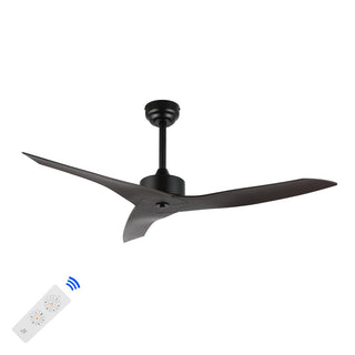 Aldrin 50" Modern Minimalist Iron/Plastic Mobile-App/Remote-Controlled 6-Speed Razor Ceiling Fan - JONATHAN Y