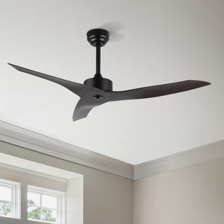 Aldrin 50" Modern Minimalist Iron/Plastic Mobile-App/Remote-Controlled 6-Speed Razor Ceiling Fan - JONATHAN Y