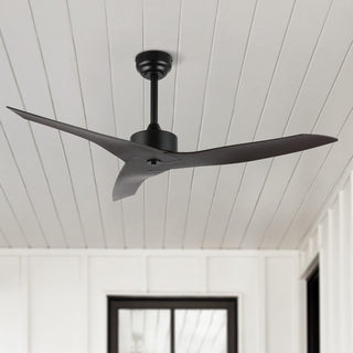 Aldrin 50" Modern Minimalist Iron/Plastic Mobile-App/Remote-Controlled 6-Speed Razor Ceiling Fan - JONATHAN Y