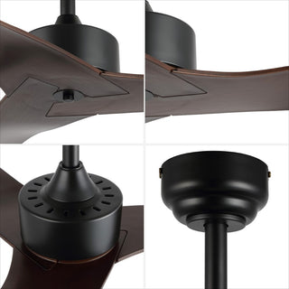 Aldrin 50" Modern Minimalist Iron/Plastic Mobile-App/Remote-Controlled 6-Speed Razor Ceiling Fan