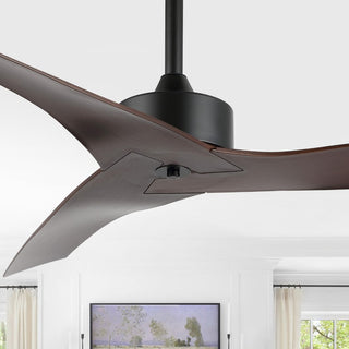 Aldrin 50" Modern Minimalist Iron/Plastic Mobile-App/Remote-Controlled 6-Speed Razor Ceiling Fan