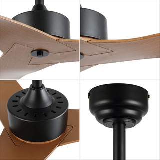 Aldrin 50" Modern Minimalist Iron/Plastic Mobile-App/Remote-Controlled 6-Speed Razor Ceiling Fan
