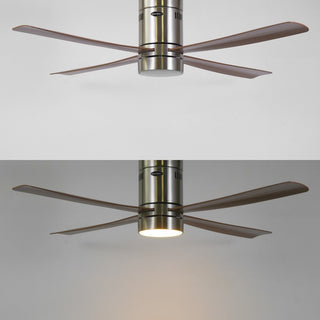 Theo 52" Contemporary Minimalist Iron/Acrylic Mobile-App/Remote-Controlled 6-Speed Integrated LED Ceiling Fan - JONATHAN Y