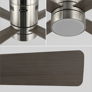 Theo 52" Contemporary Minimalist Iron/Acrylic Mobile-App/Remote-Controlled 6-Speed Integrated LED Ceiling Fan - JONATHAN Y