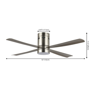 Theo 52" Contemporary Minimalist Iron/Acrylic Mobile-App/Remote-Controlled 6-Speed Integrated LED Ceiling Fan - JONATHAN Y
