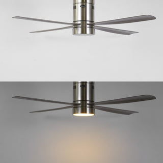 Theo 52" Contemporary Minimalist Iron/Acrylic Mobile-App/Remote-Controlled 6-Speed Integrated LED Ceiling Fan - JONATHAN Y