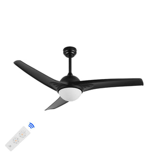 Aldrin 50" Modern Minimalist Iron/Plastic Mobile-App/Remote-Controlled 6-Speed Razor Ceiling Fan - JONATHAN Y