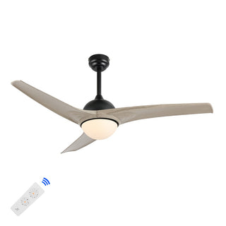 Sully 52" Contemporary Industrial Iron/Plastic Mobile-App/Remote-Controlled 6-Speed Propeller Integrated LED Ceiling Fan - JONATHAN Y