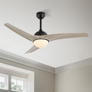 Sully 52" Contemporary Industrial Iron/Plastic Mobile-App/Remote-Controlled 6-Speed Propeller Integrated LED Ceiling Fan - JONATHAN Y