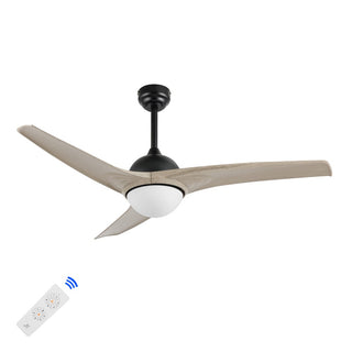 Sully 52" Contemporary Industrial Iron/Plastic Mobile-App/Remote-Controlled 6-Speed Propeller Integrated LED Ceiling Fan - JONATHAN Y