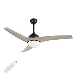 Sully 52" Contemporary Industrial Iron/Plastic Mobile-App/Remote-Controlled 6-Speed Propeller Integrated LED Ceiling Fan - JONATHAN Y