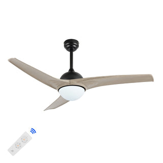 Sully 52" Contemporary Industrial Iron/Plastic Mobile-App/Remote-Controlled 6-Speed Propeller Integrated LED Ceiling Fan - JONATHAN Y