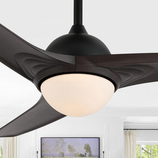 Sully 52" Contemporary Industrial Iron/Plastic Mobile-App/Remote-Controlled 6-Speed Propeller Integrated LED Ceiling Fan